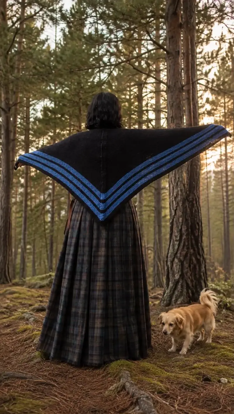 Poncho de lana en colores variados - 2