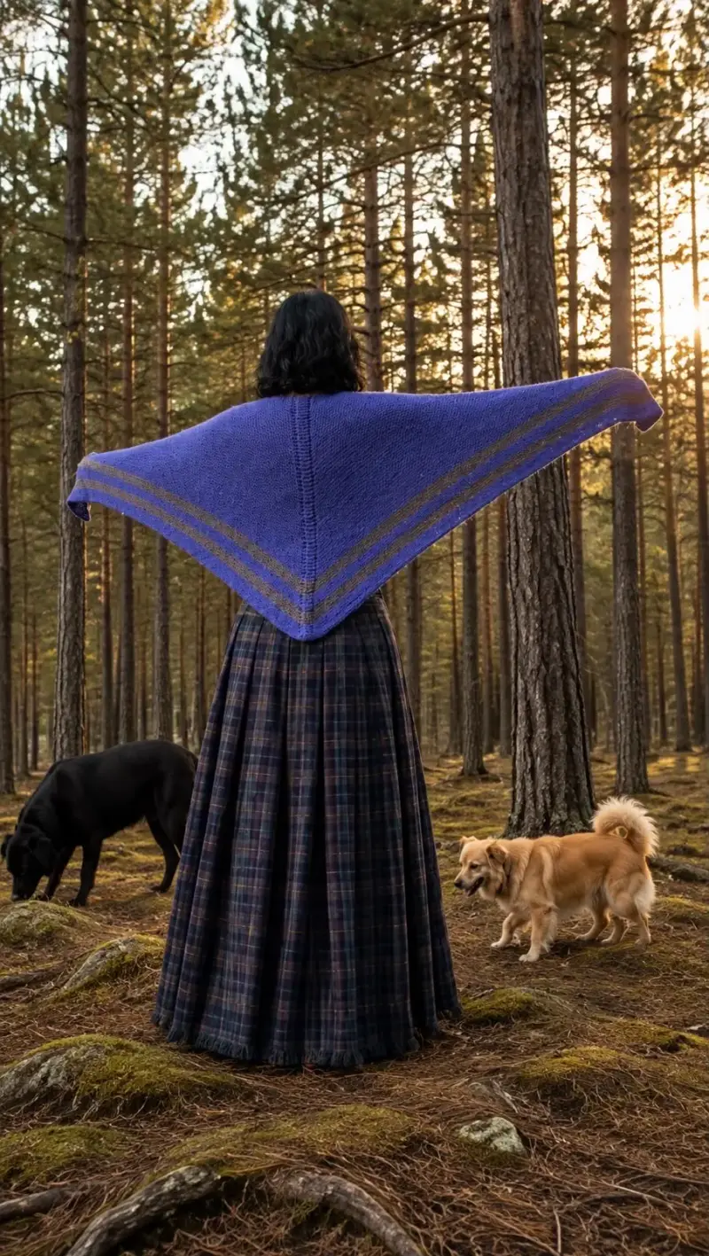 Poncho de lana en colores variados - 3