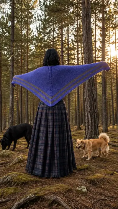 Poncho de lana en colores variados - miniatura 3