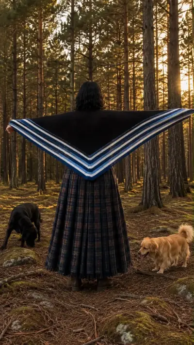 Poncho de lana en colores variados - miniatura 4