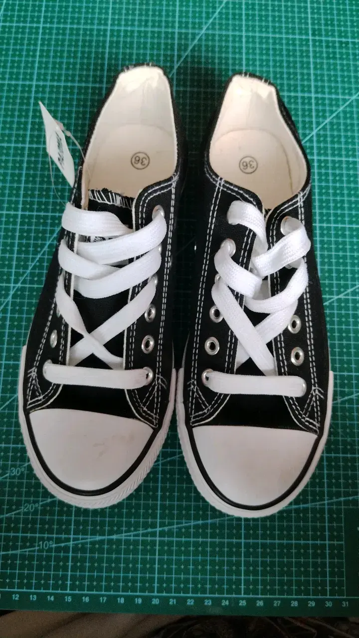 Zapatillas negras de lona para mujer talla 36 - 4