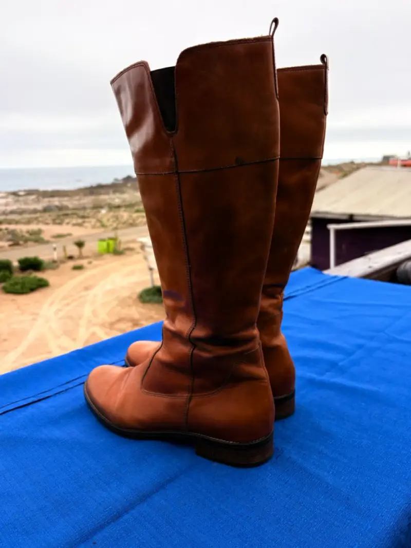 Botas de cuero marrón para mujer - 1