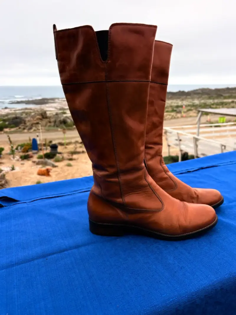 Botas de cuero marrón para mujer - 2