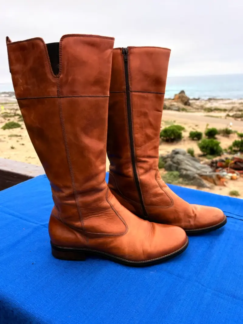 Botas de cuero marrón para mujer - 4