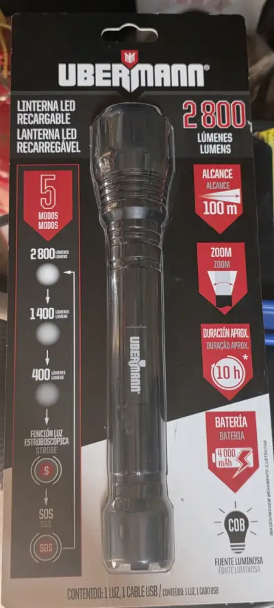 Linterna LED Recargable Ubermann 2800 Lúmenes - miniatura 2
