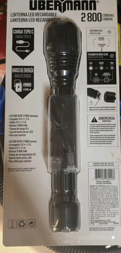 Linterna LED Recargable Ubermann 2800 Lúmenes - miniatura 3