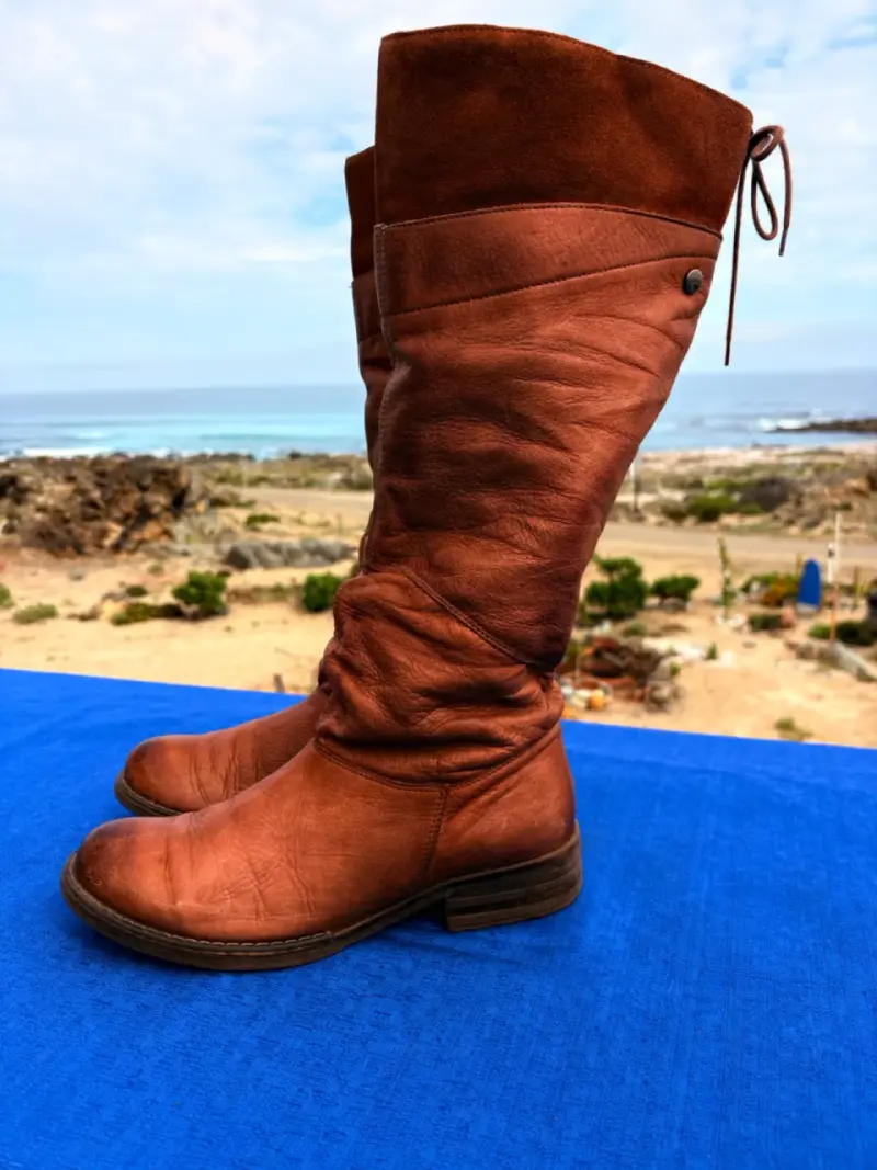 Botas de cuero marrón para mujer Lasocki - 5