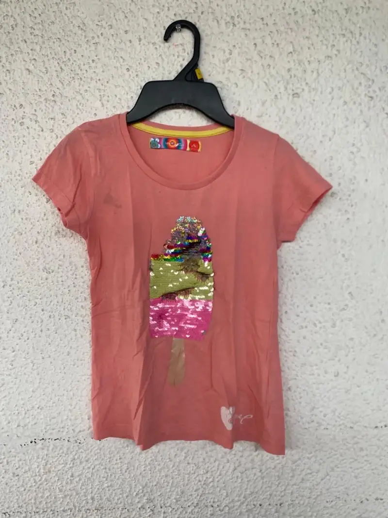 Polera rosa con lentejuelas de helado para niña - 2