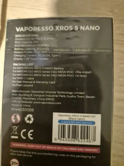 Vaporizador Vaporesso XROS 5 Nano con Pantalla - miniatura 4