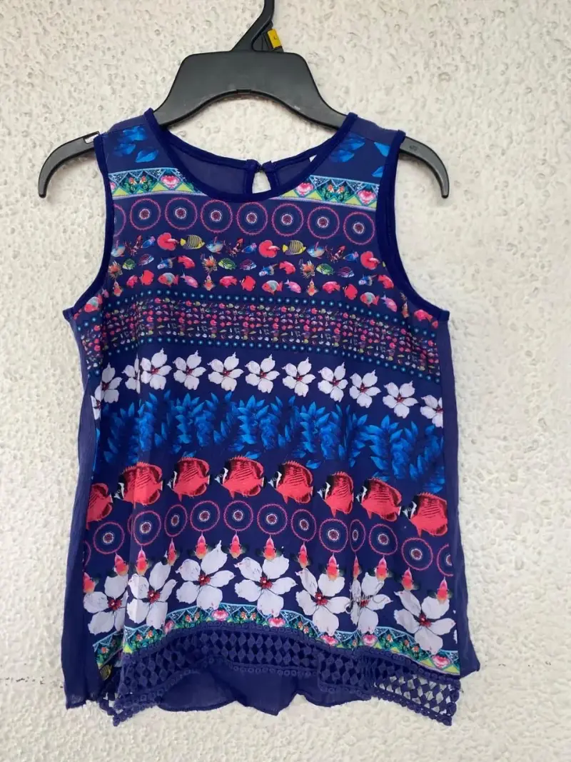 Polera sin mangas estampada para niña Desigual
