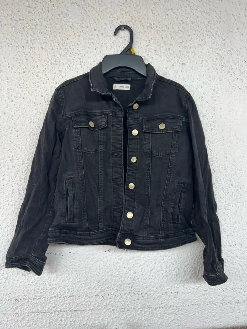 Chaqueta de mezclilla negra MNG para mujer - 2