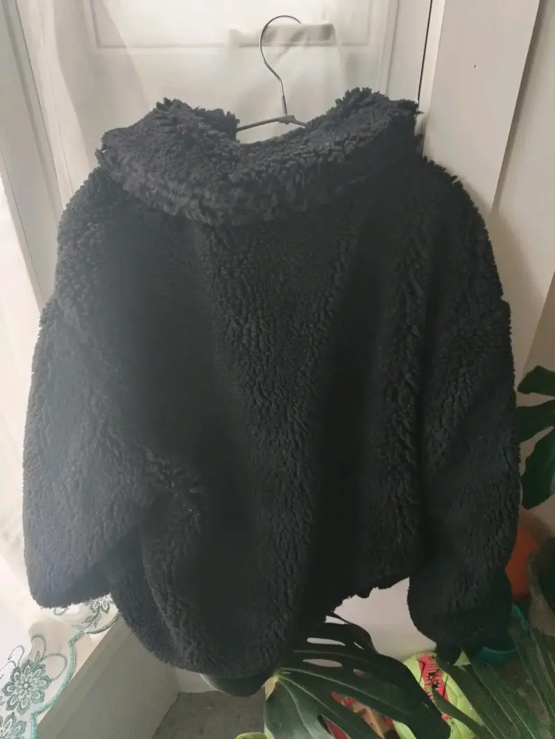 Chaqueta de felpa negra Sioux, talla L. - 4