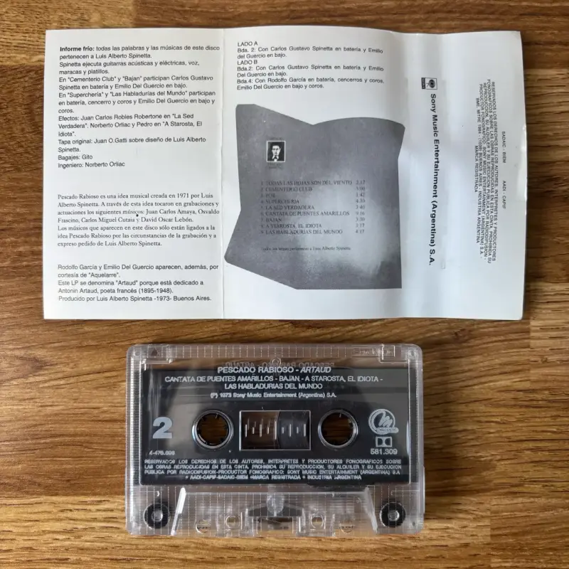 Cassette Pescado Rabioso Artaud Spinetta - 2
