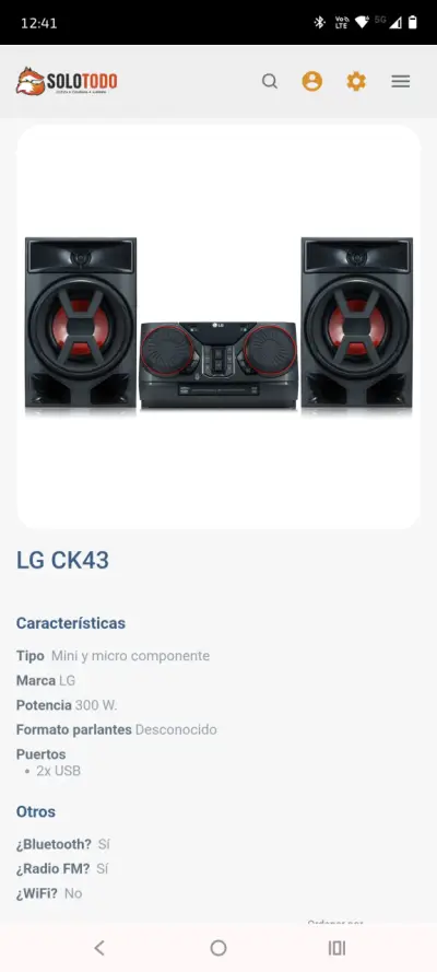 Sistema de sonido LG CK43 con Bluetooth y Radio FM - miniatura 1