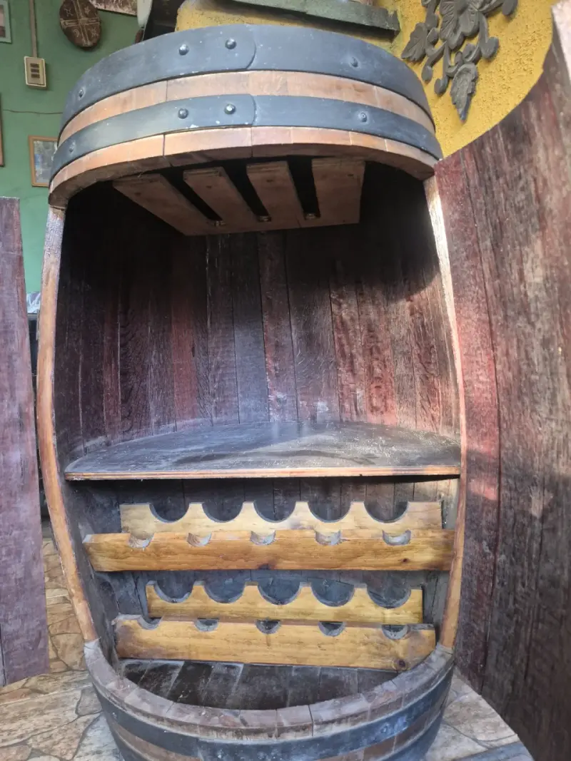 Barril de madera con estante interior para vinos - 2