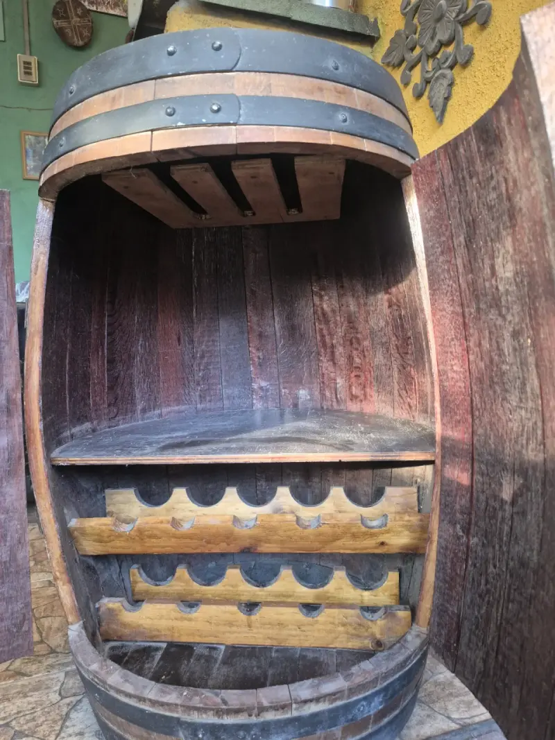Barril de madera con estante interior para vinos - 3
