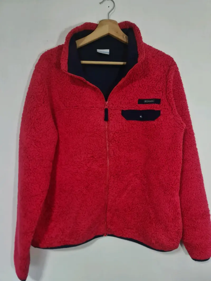 Chaqueta polar roja Columbia con cierre forrada - 1