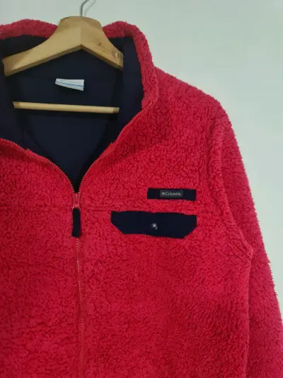 Chaqueta polar roja Columbia con cierre forrada - miniatura 2