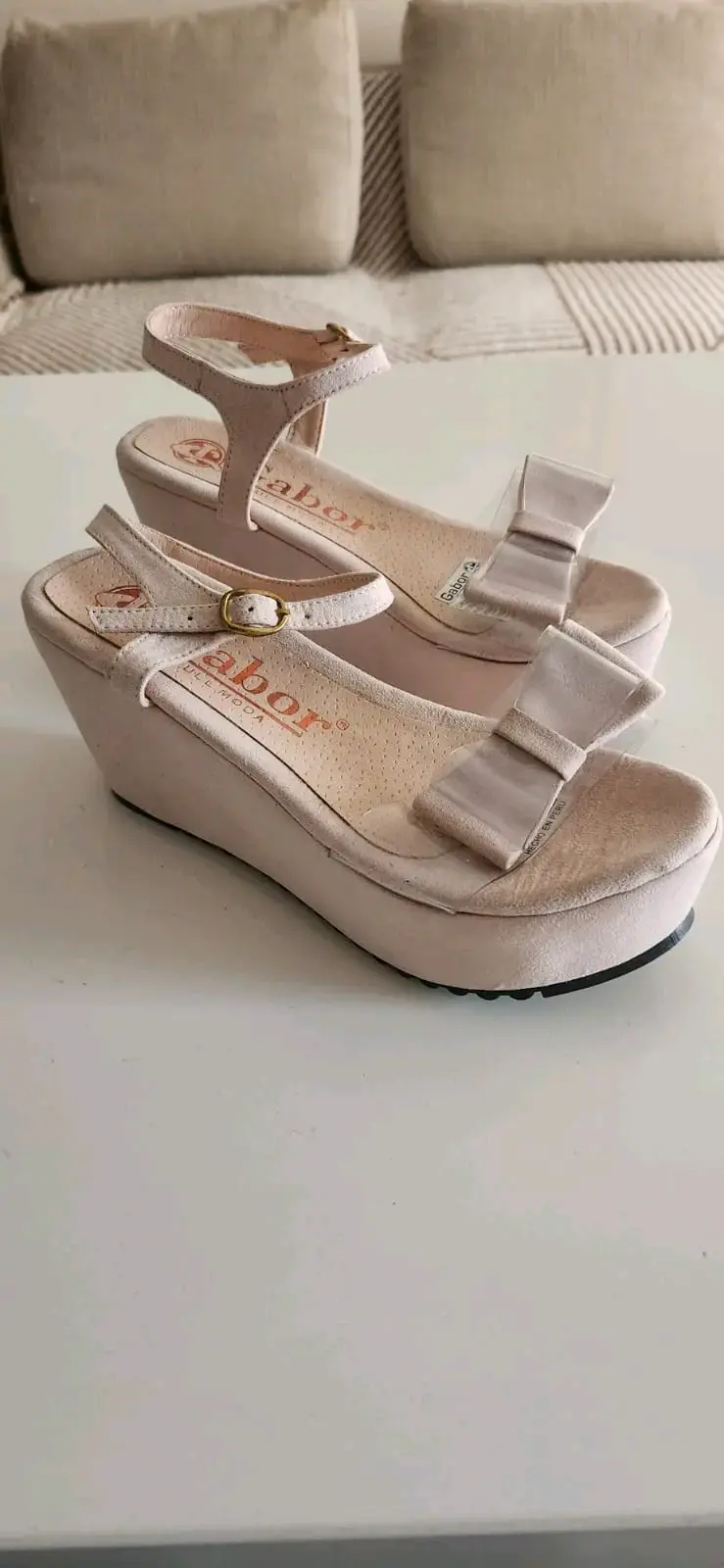 Sandalias plataforma beige con lazo Gabor - 3