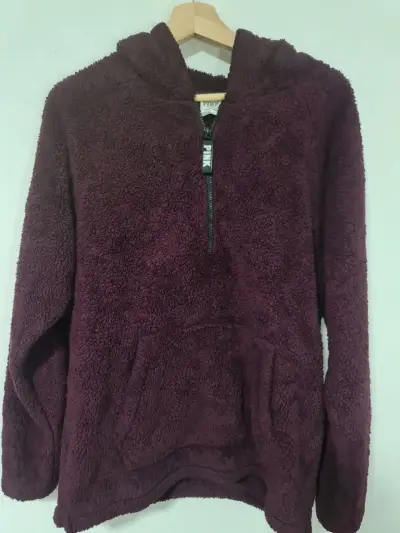 Polerón de felpa morado con capucha Pink - miniatura 1