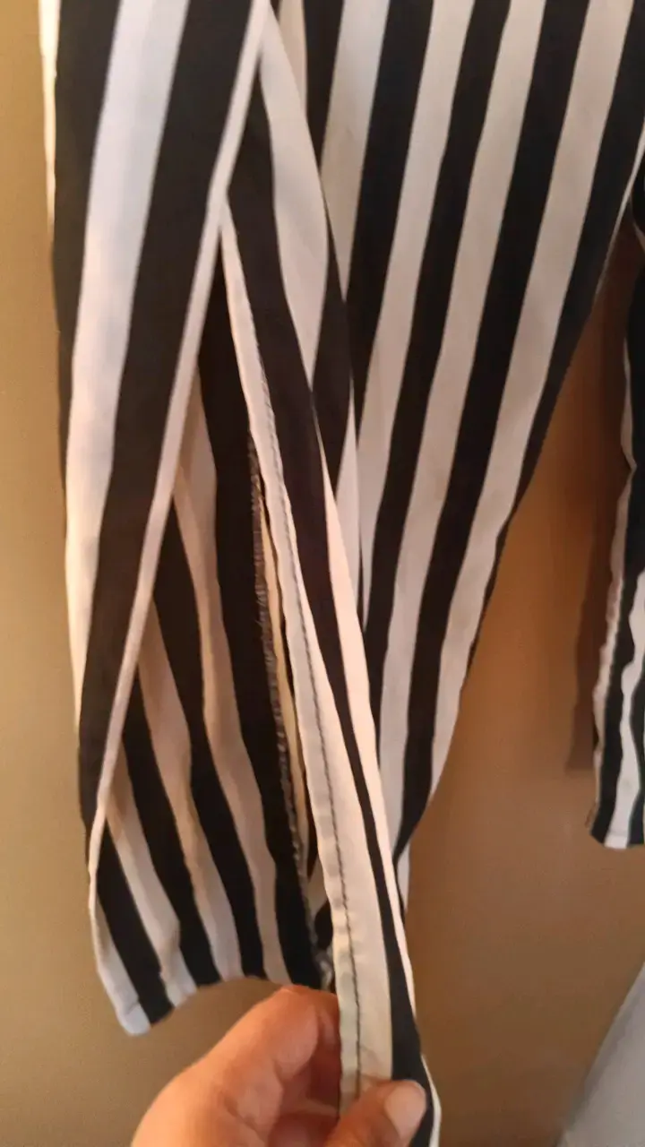 Pantalones a rayas blanco y negro para mujer - 2