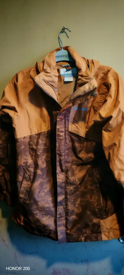 Chaqueta impermeable Columbia marrón para hombre - miniatura 1