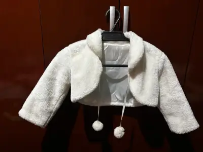 Bolero de Peluche Blanco para Niña - miniatura 1