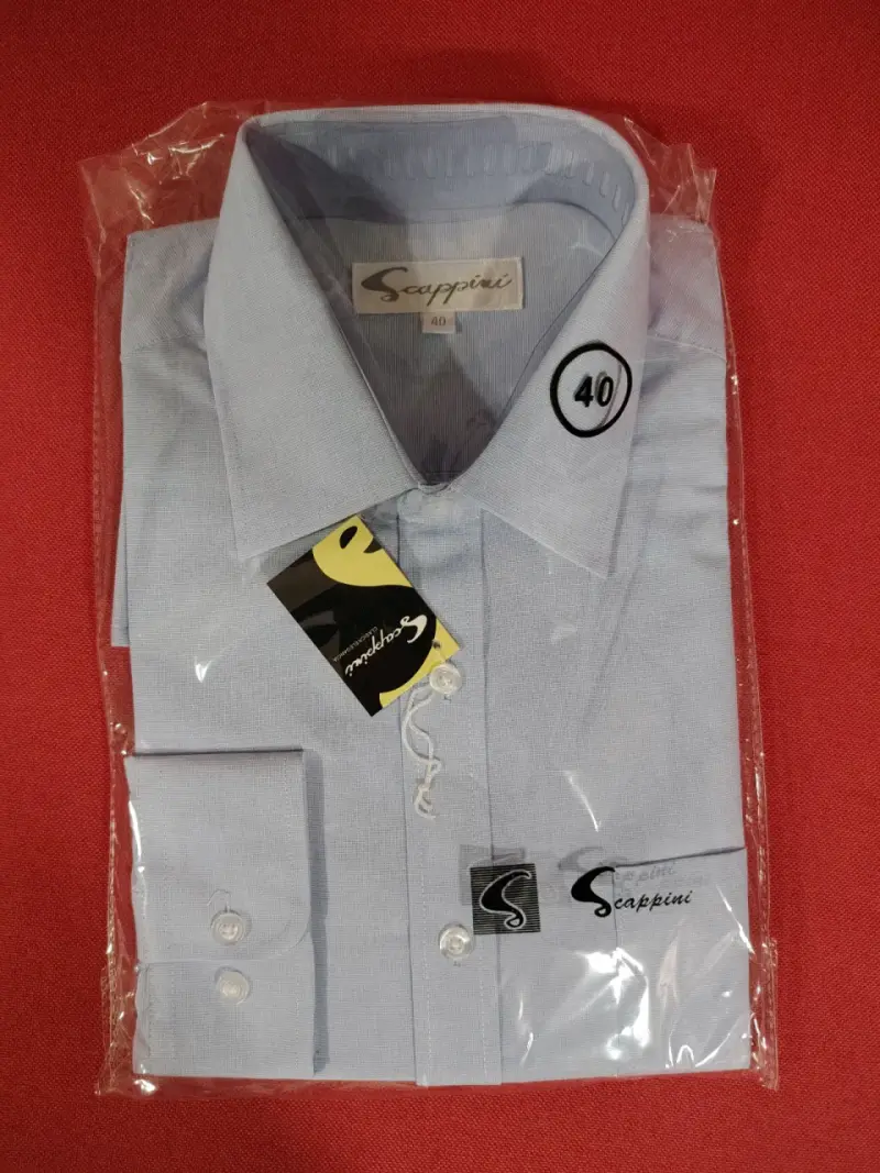 Camisa de vestir azul claro Scappini talla 40 - 3