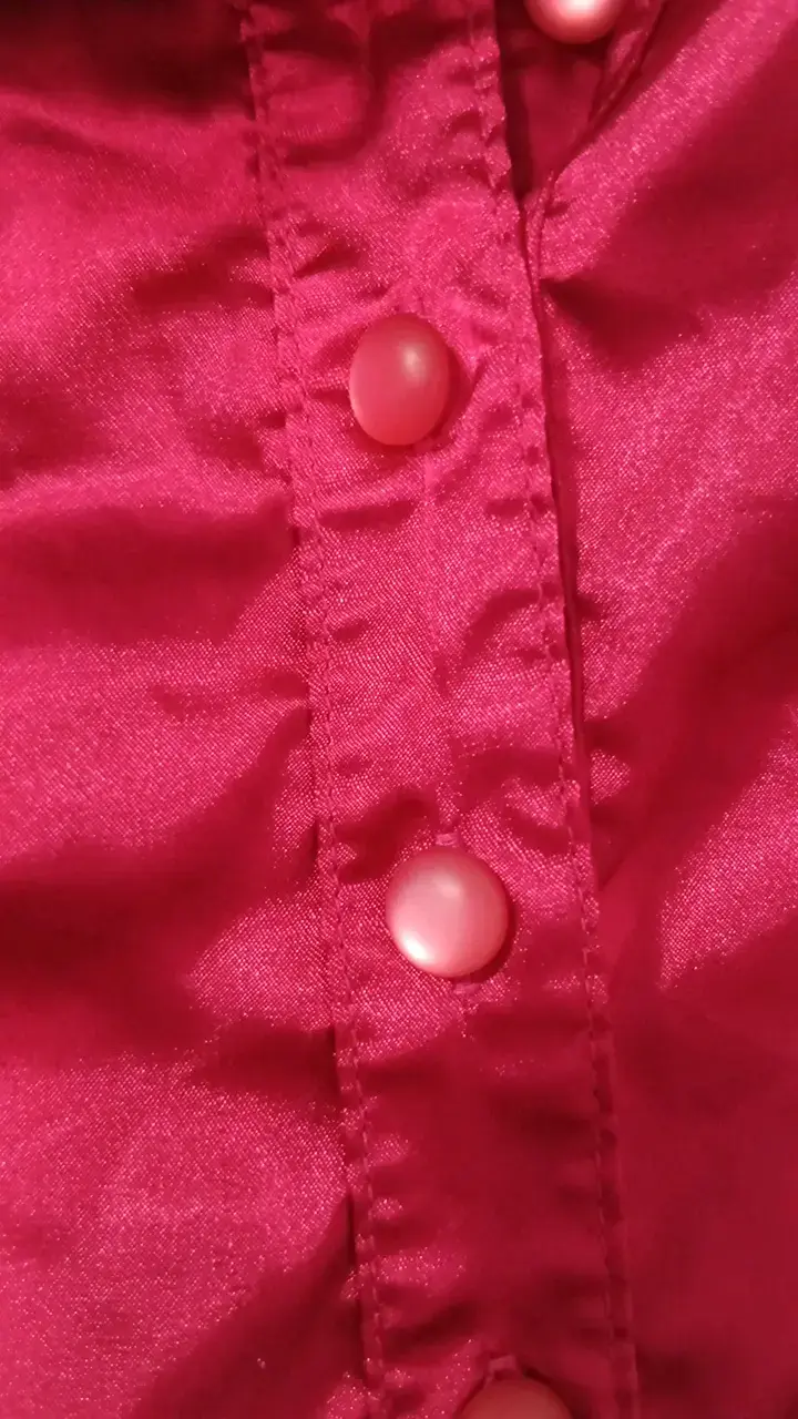 Blusa fucsia de satén con botones - 2