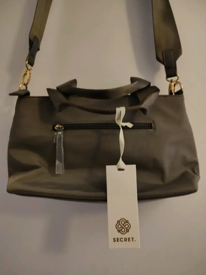 Bolso de hombro Secret gris con correa ajustable - 3