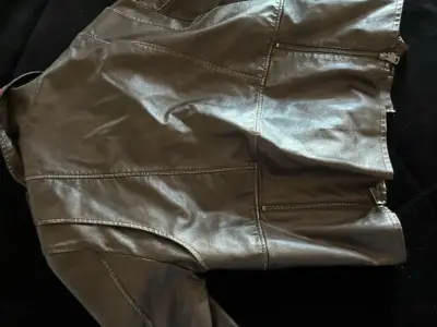 Chaqueta de cuero sintético Americano negra - miniatura 3