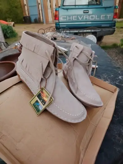 Botines de gamuza beige con flecos - Nat Geo - miniatura 1
