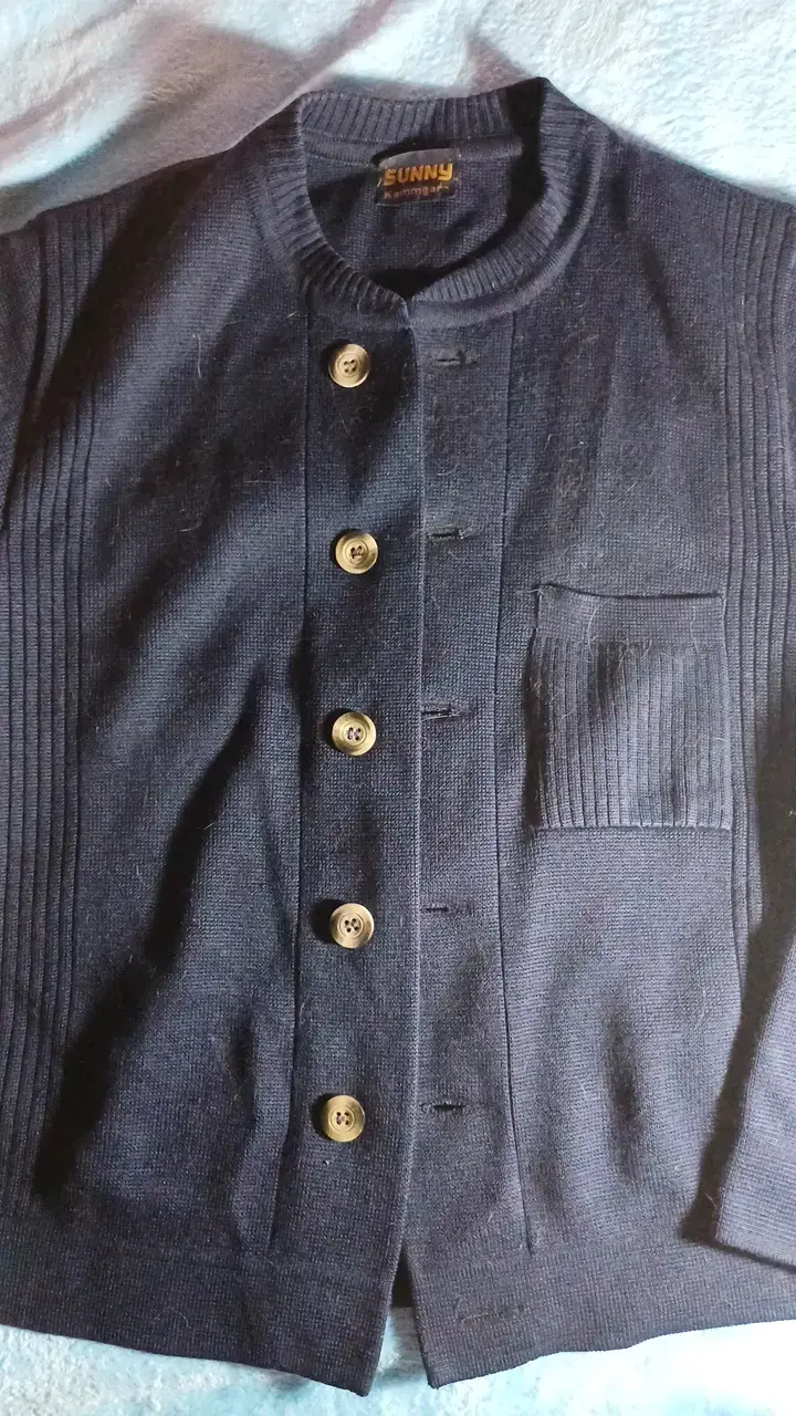 Chaqueta de punto azul marino chaleco - 2