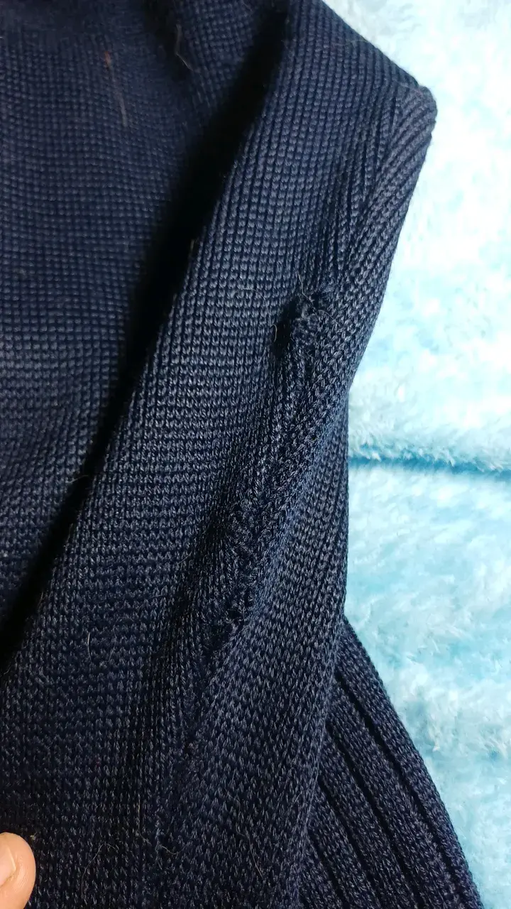 Chaqueta de punto azul marino chaleco - 6