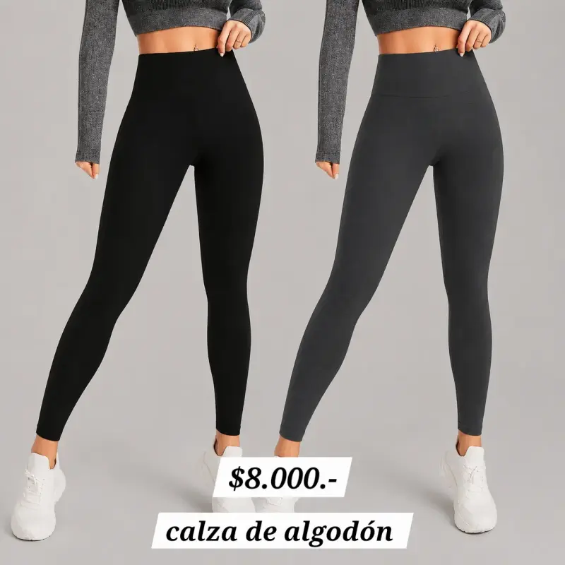 Calzas de algodón para mujer en negro y gris