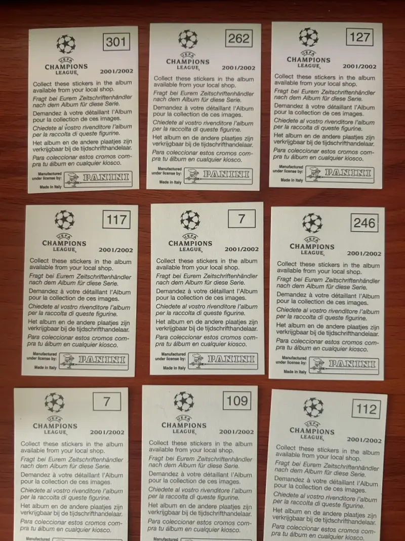 Láminas Panini Champions League 2001/2 - 2