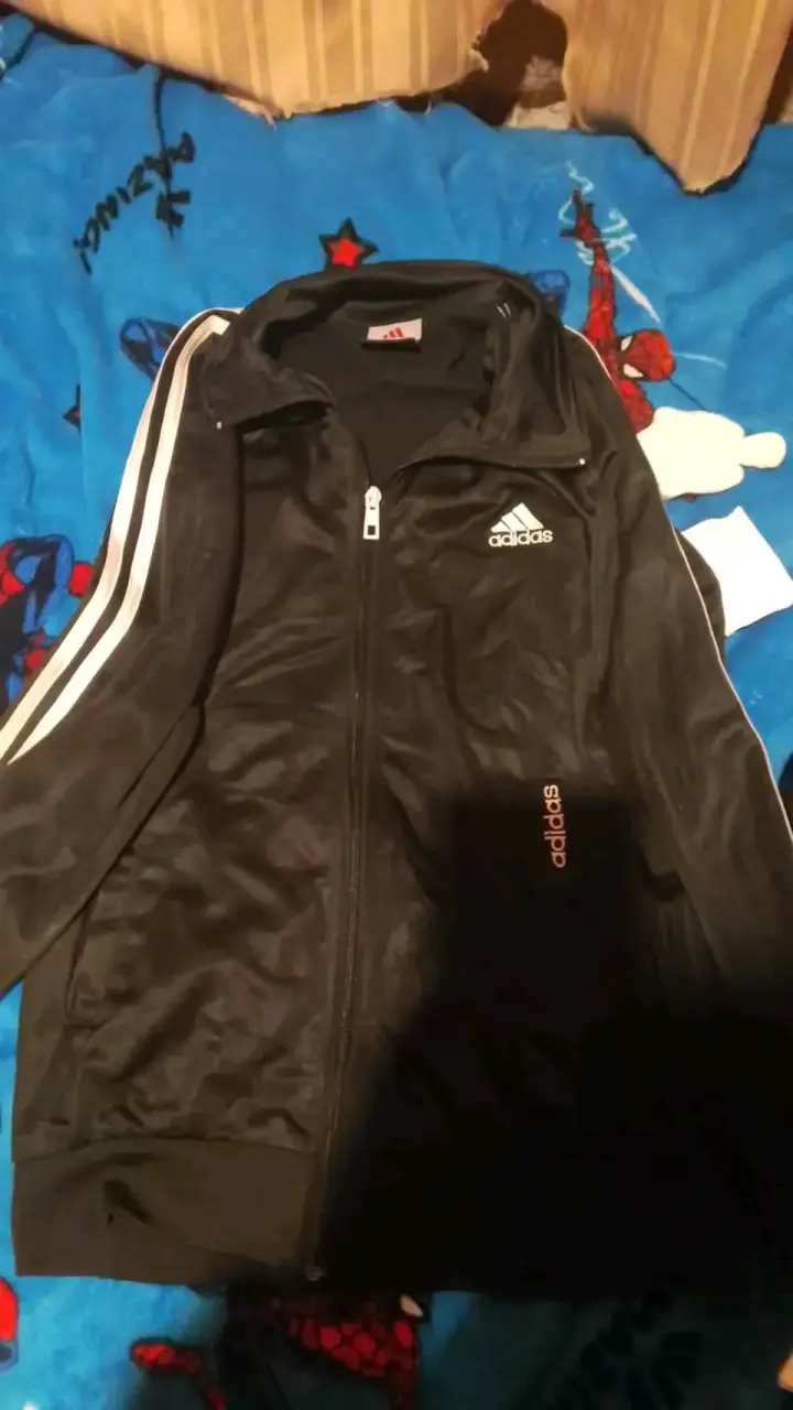 Poleron deportivo negro Adidas con cierre - 1