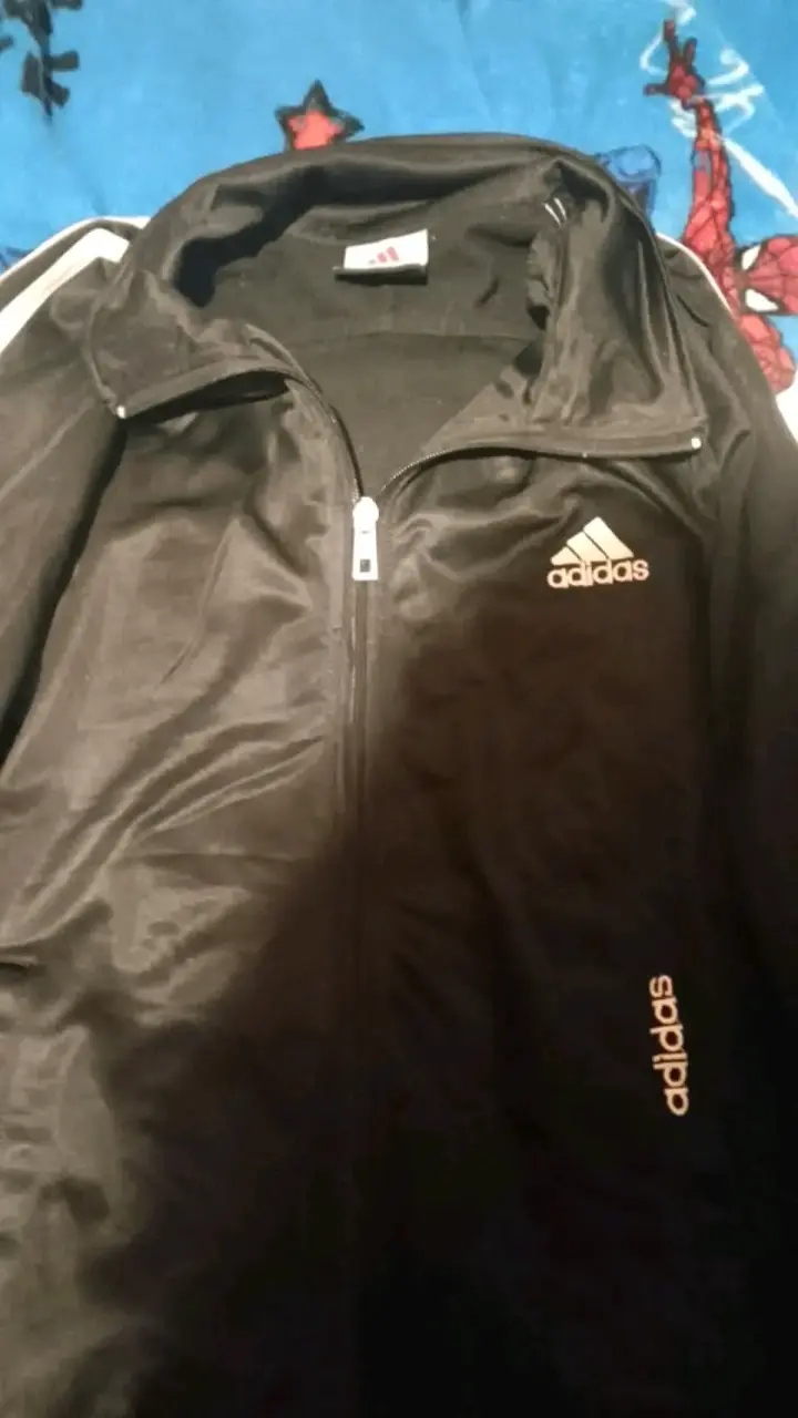 Poleron deportivo negro Adidas con cierre - 2