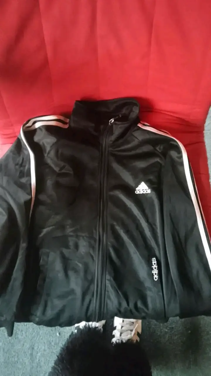 Poleron deportivo negro Adidas con cierre - 3