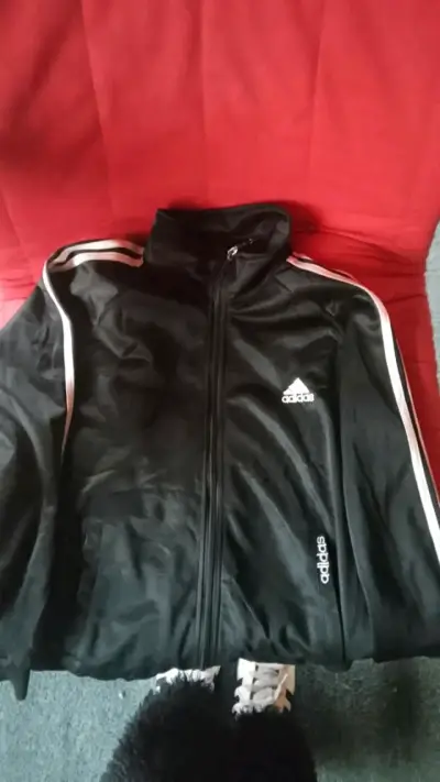 Poleron deportivo negro Adidas con cierre - miniatura 3