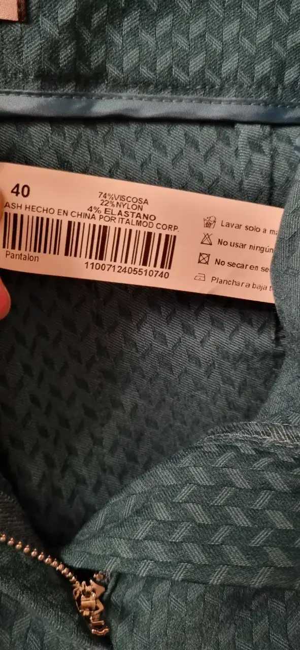 Pantalones Turquesa texturizados ASH talla 40 - 5