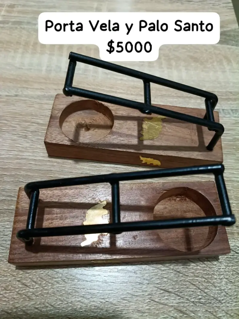Porta Vela y Palo Santo de Madera