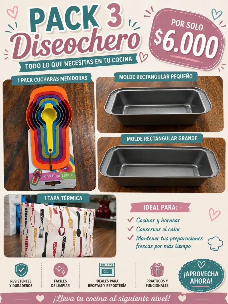 Pack de Cocina con Moldes y Cucharas Medidoras