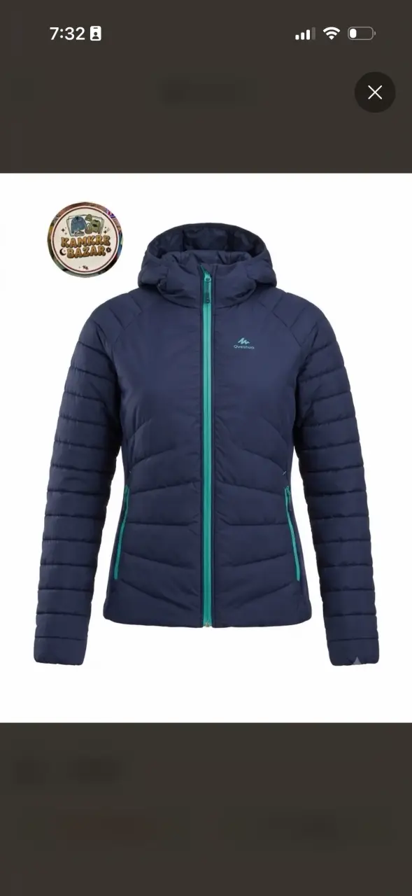 Chaqueta Deportiva Acolchada Azul Marino Con Capuc - 1