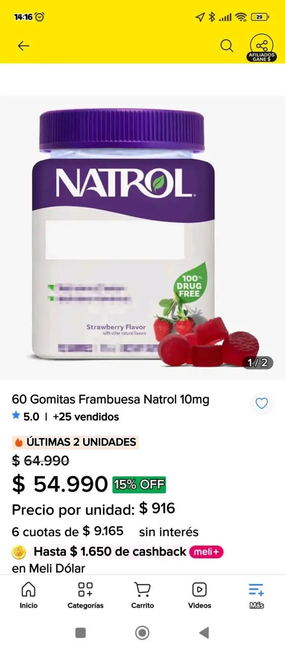 Gomitas de Melatonina Natrol 10mg Frambuesa - 1