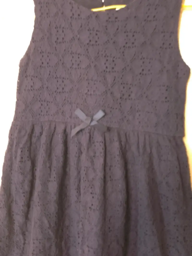 Vestido de encaje azul marino para niña - 2