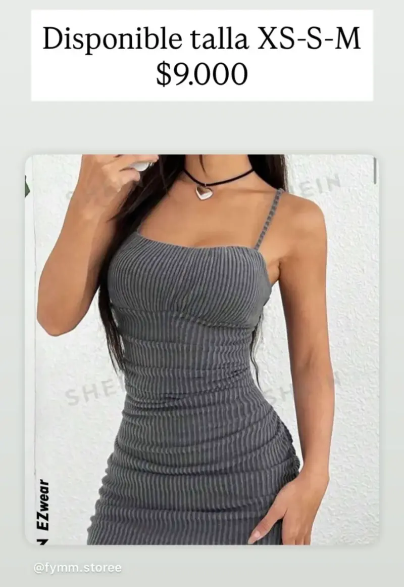 Vestido ajustado gris con tirantes