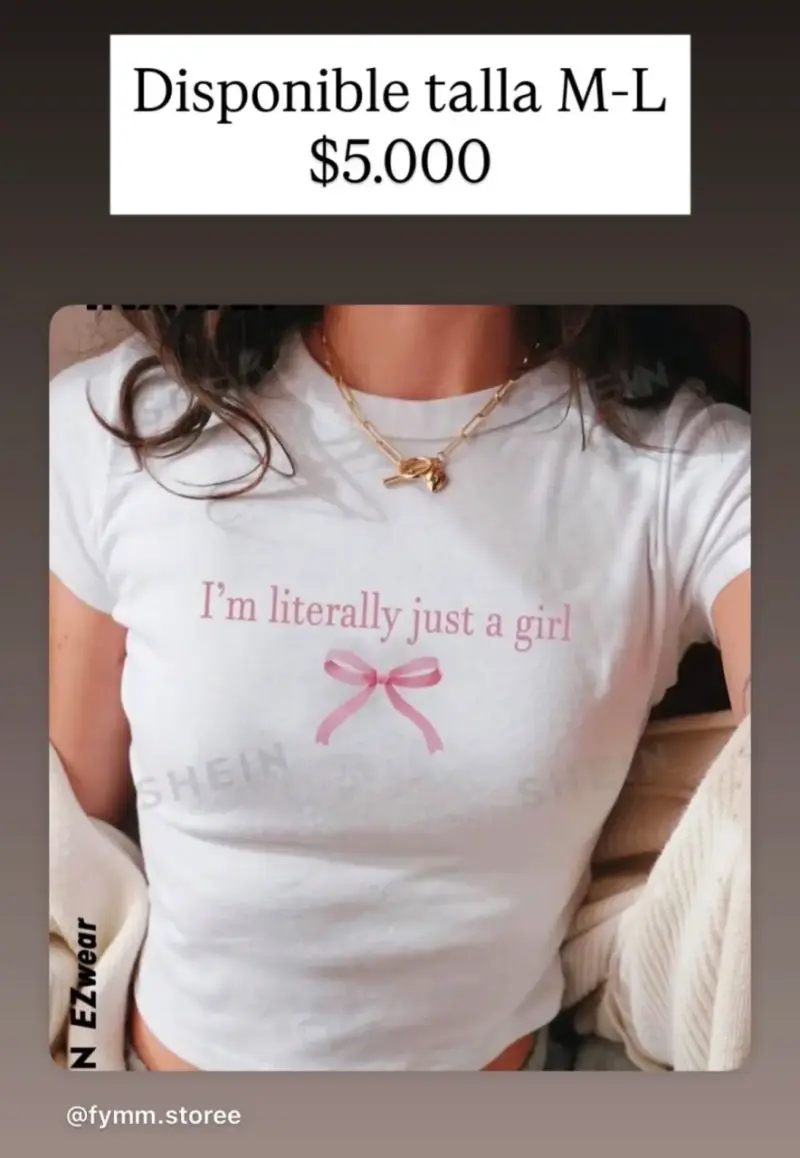 Polera blanca con diseño de lazo Shein
