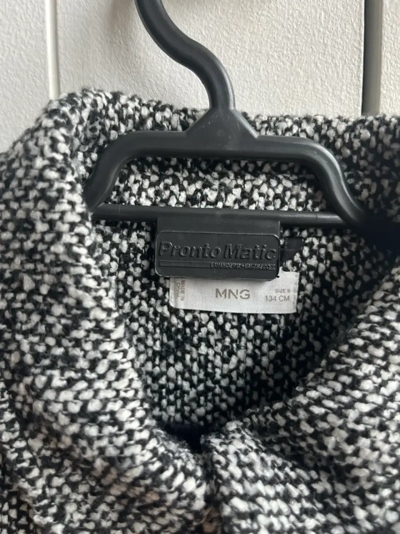 Abrigo de lana gris para niña mango - 2
