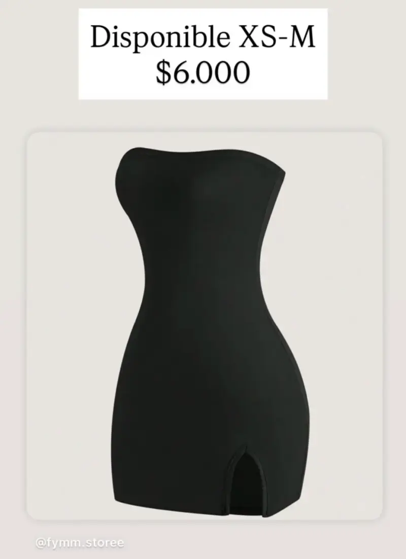 Vestido negro ajustado sin tirantes